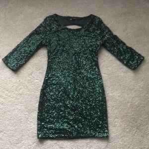 Emerald Green Sequins Dress